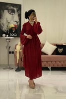 فستان برغندي ناعم