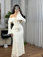 فستان ناعم اوف وايت مناسب للعيد والسهره