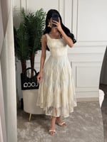 فستان ناعم بلون عودي