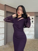 فستان سهره ناعم باللون الموف