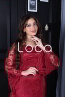 فستان احمر دانتيل