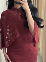 فستان ناعم احمر دانتيل