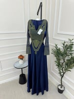 جلابيه عسيري كحلي بنمط راقي