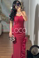 فستان احمر ناعم استرتش