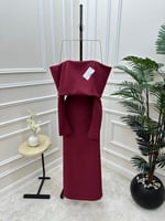 فستان عودي ناعم بأكمام