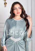 جلابيه ناعمه باللون التيفاني