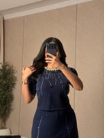 طقم ناعم بلون كحلي