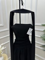 فستان ناعم اسود بشال