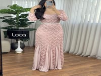 فستان وردي مورد