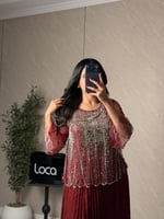 فستان ناعم بلون احمر