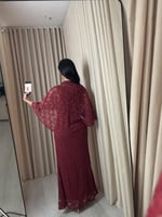 فستان ناعم احمر دانتيل