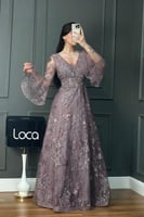 فستان سهره مميز باكمام طويله من لوكا فاشن