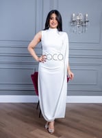 فستان ميدي ناعم بتصميم مميز