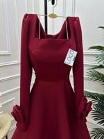 فستان احمر ناعم ميد