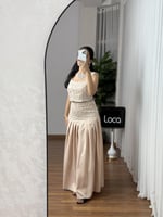 طقم تنوره وبلوزه بتطريز فخم من لوكا فاشن