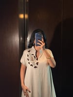 جلابية نسائية ناعمة لون بيج راقية