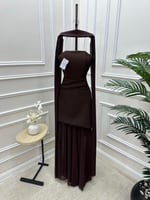 فستان ناعم بلون الموكا موس