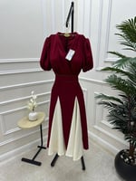 فستان ناعم باللون العودي