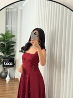 فستان احمر ناعم