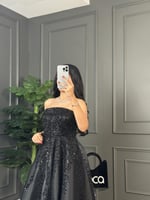 فستان سهره اسود بتطريز فخم من لوكا فاشن