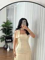 فستان سهره ناعم بيج