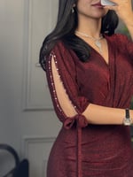 فستان سهره بتصميم وتفاصيل انيقه للتميز عنوان لوكا...