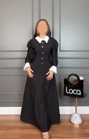 فستان باكمام طويله ولون اسود ملكي من لوكا فاشن