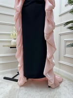 فستان انيق ومميز باللون الأسود والوردي