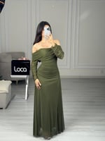 فستان سهره زيتي ناعم