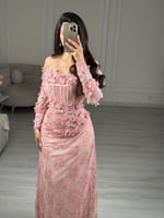 فستان سهره وردي مورد