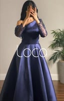 فستان سهره كحلي كم ترتر