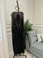 فستان سهره فخم مطرز باللون الاسود من لوكا فاشن