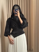 فستان ناعم ابيض واسود