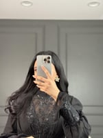 فستان قماش ناعم ولون اسود من لوكا فاشن