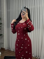 فستان عودي لولو وكرستال