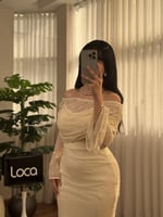 فستان دانتيل ماسك باكمام جذابه