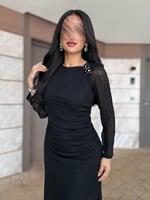 فستان سهره ناعم باللون الاسود