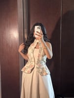 فستان سهرة بيج تصميم ميدي راقي