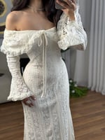 فستان ناعم اوف وايت مناسب للعيد والسهره