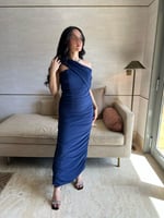 فستان ناعم كحلي جورجيت