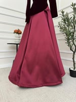 فستان مخمل عودي