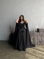 فستان سهره اسود مطرز يدويا