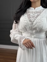 فستان قماش ناعم ولون اوف وايت من لوكا فاشن