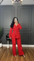 طقم رسمي باكمام طويله باللون الاحمر من لوكا فاشن