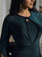 فستان سهره تركواز بقماش جذاب