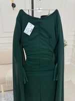 فستان اخضر بشيفون