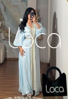 قفطان مغربي فخم أزرق فاتح