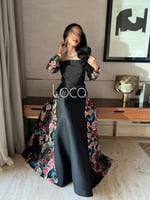 فستان سهرة جيبون مميز بتفته مطفي