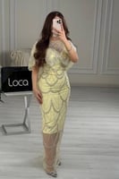 فستان سهره راقي مطرز من قطعتين