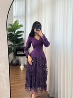 فستان سهره ناعم بتطريز فخم ولون ليلكي من لوكا فاشن